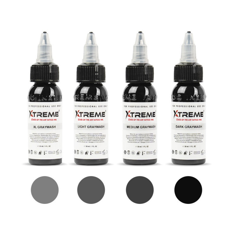 Xtreme Ink - Graywash Set - 4 x 30 ml Xtreme Ink - Graywash Set - 4 x 30 ml