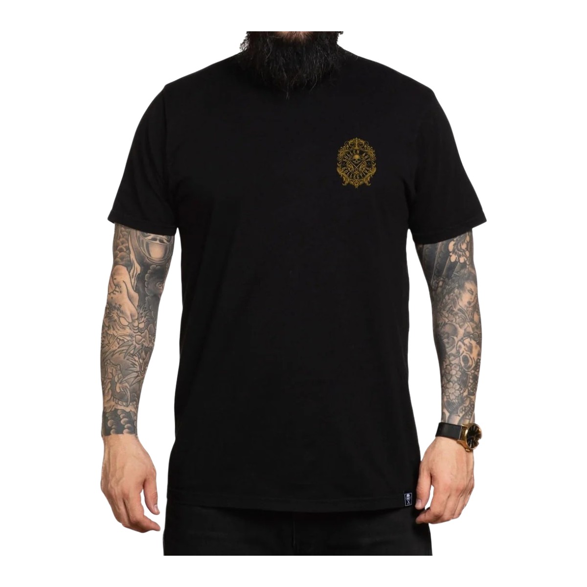 Sullen Clothing Filigree Badge Tee - Jet Black - Größe: L