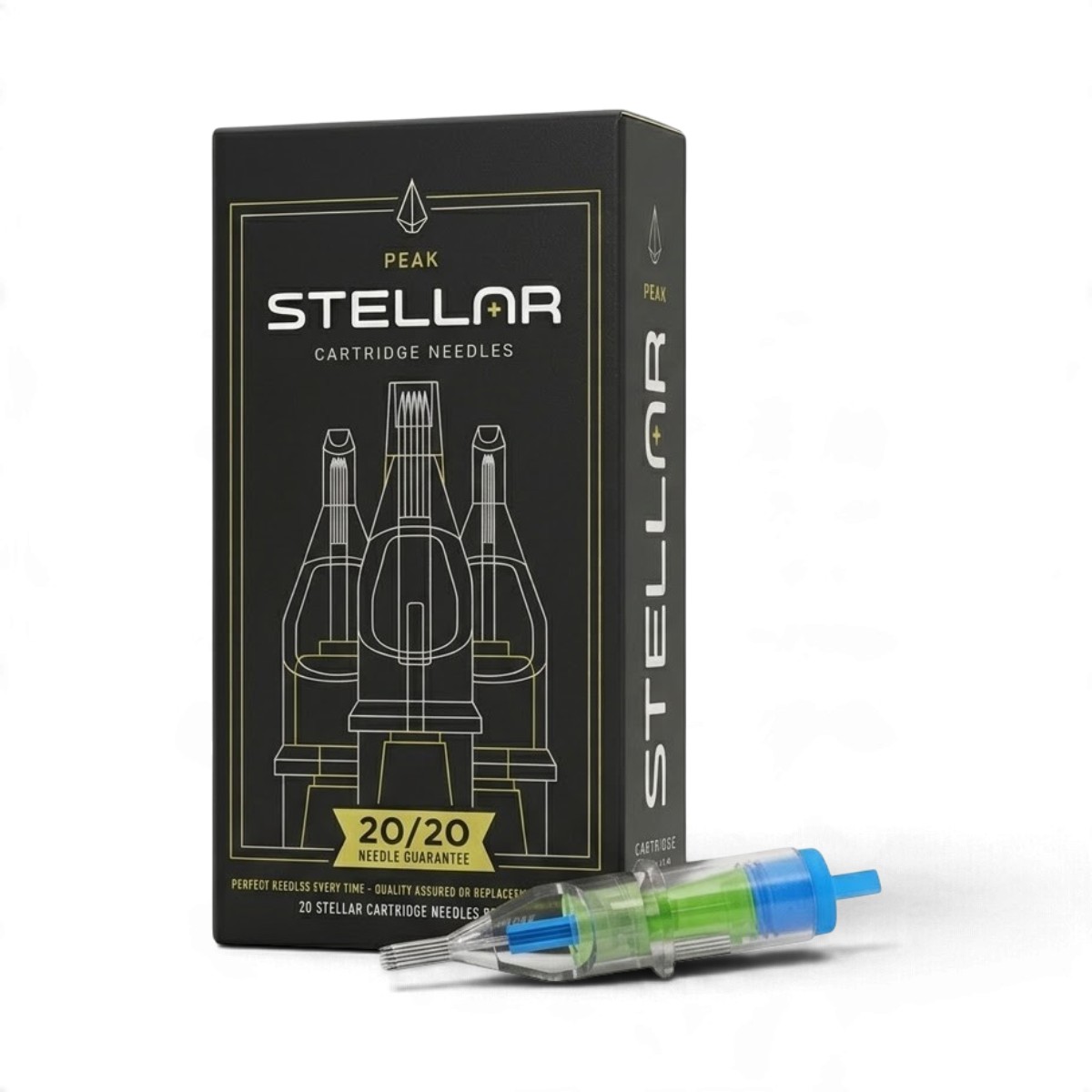 Stellar 2.0 Cartridges #12 (0.35mm) Round Shader XLT (7mm) - Needle Size 5 - Box of 20