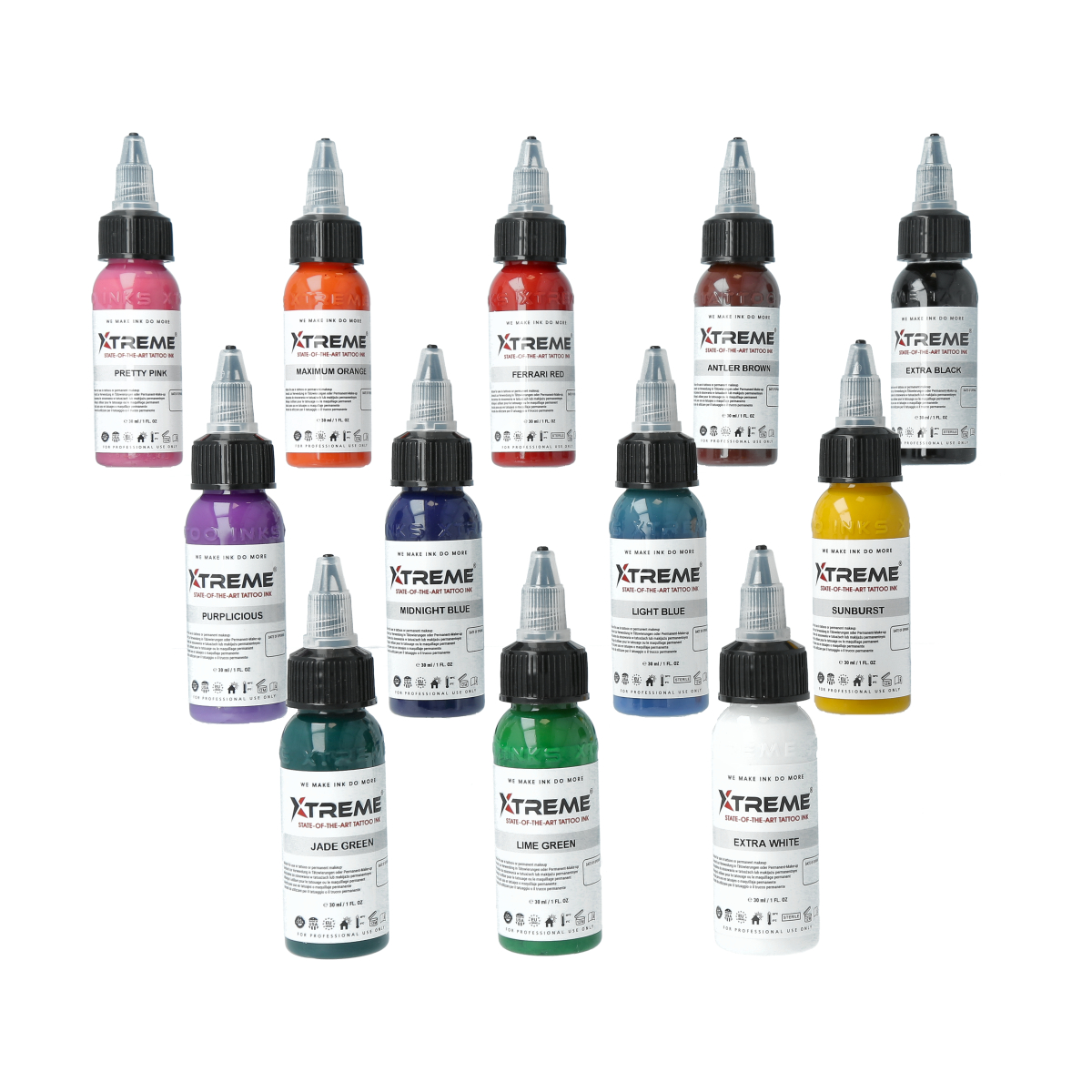 Xtreme Ink - 12 Colour Set - 12 x 30 ml