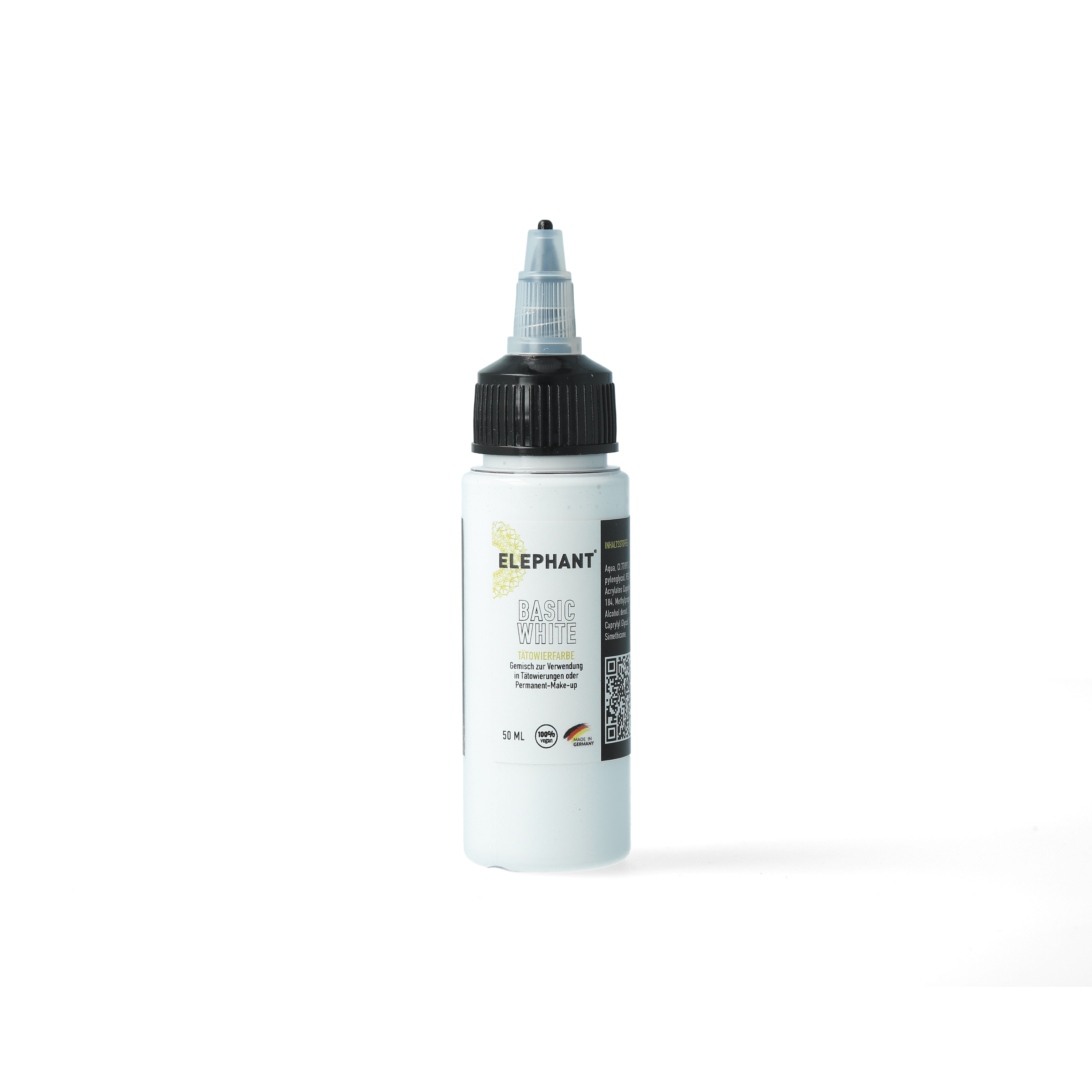 Elephant Tattoo Ink Basic White – Hochdeckende weiße Tätowierfarbe (50ml)