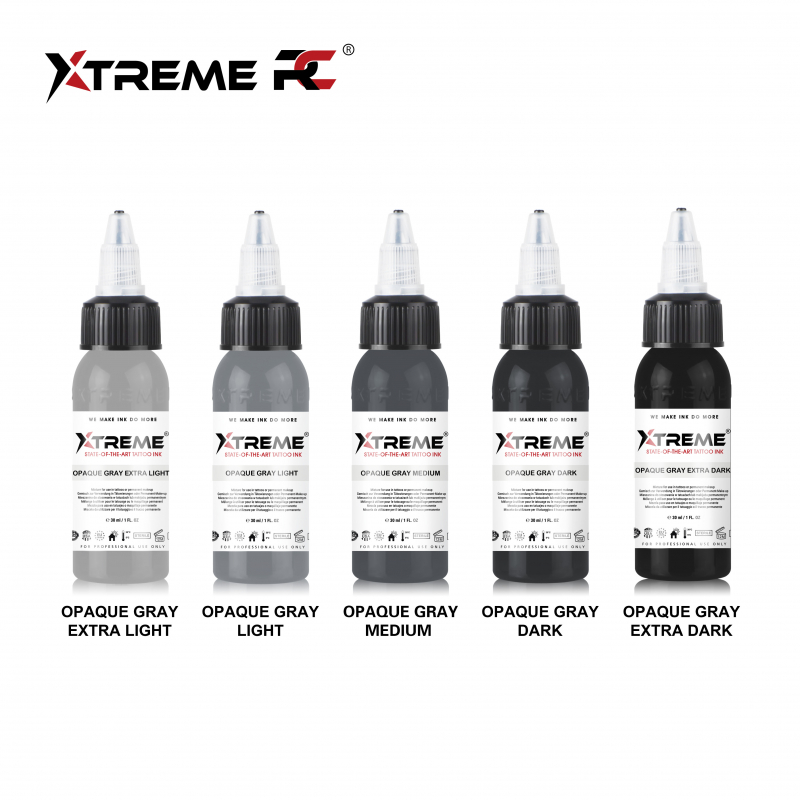 Xtreme Ink - Opaque Gray Set 5 x 30 ml Xtreme Ink - Opaque Gray Set 5 x 30 ml