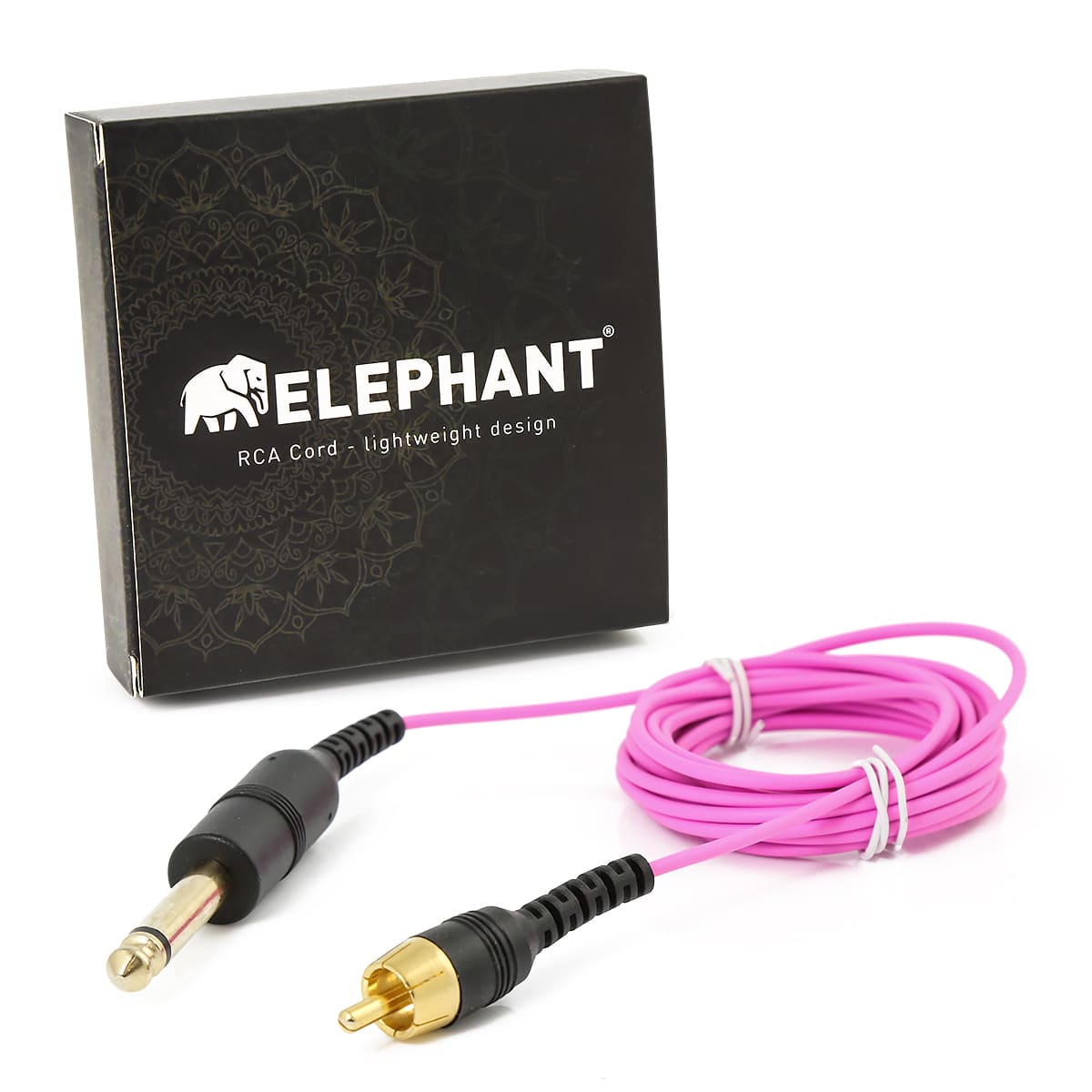 Elephant - Lightweight Cinch/RCA cable - straight colour: Pink Elephant - Lightweight Cinch/RCA cable - straight colour: Pink
