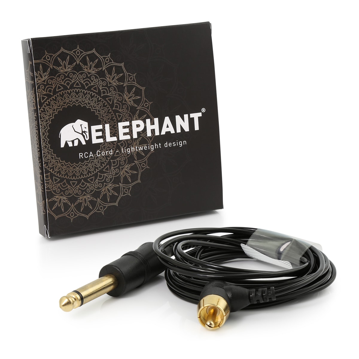 Elephant - Lightweight Cinch/RCA cable - angled Colour: Black