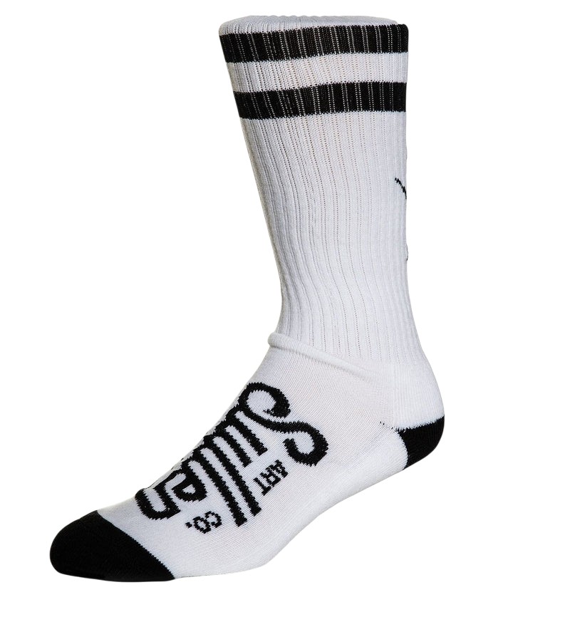 Sullen Clothing 2 Bars White Socks – White Streetwear Socks