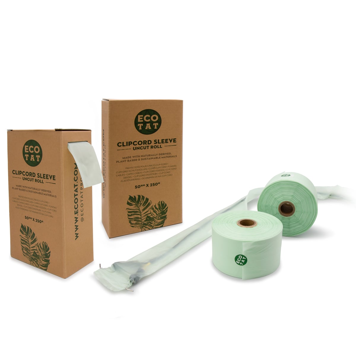 Ecotat - Clipcord protective sleeves on roll - 50mm x 250 m