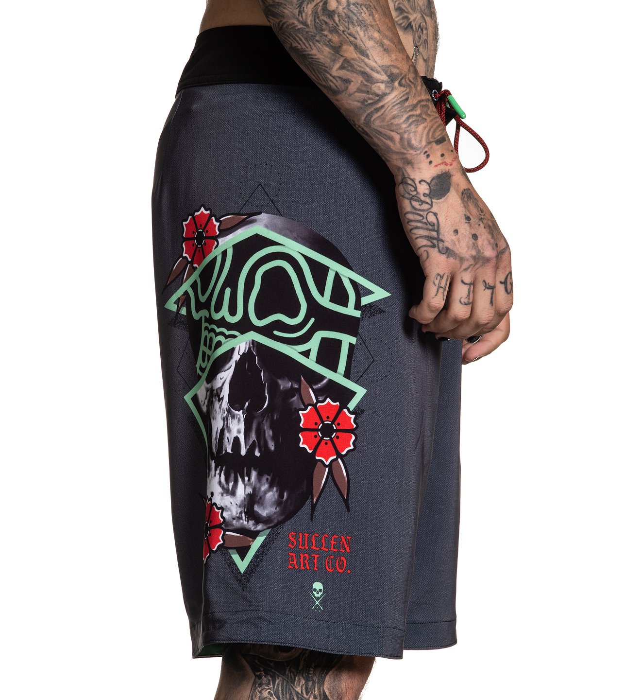 Sullen Clothing - Rigoni Skull Boardshorts Size: 30