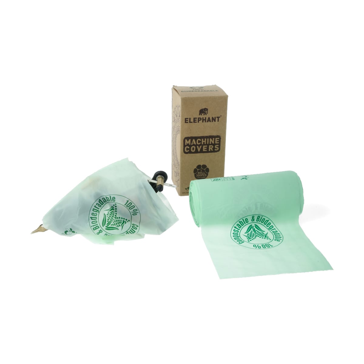 Elephant - Machine Bags auf Rolle - Biologisch Abbaubar - 13 x 14 cm - 300 Stück