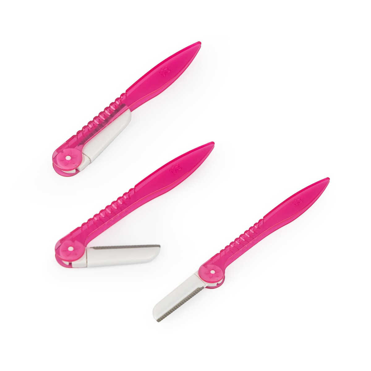 Permanent make-up razor with retractable blade Colour: Pink