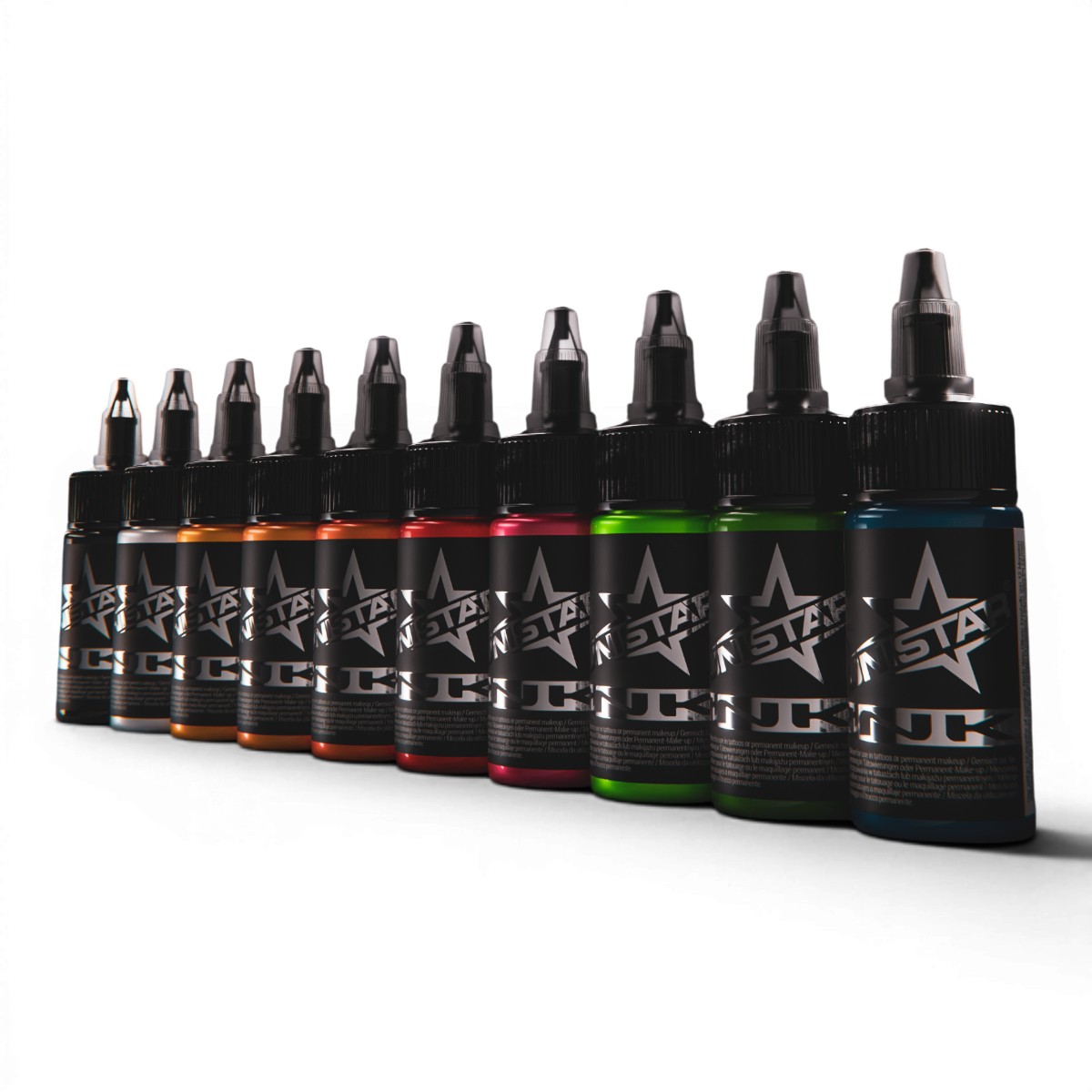 Unistar Colors Ink Top Basic Set 10x30ml Tattoofarben Flaschen Set