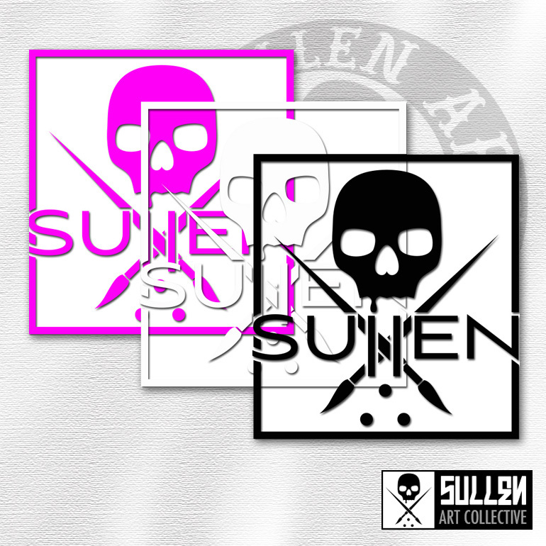 Sullen Clothing - Sticker Square Badge - 15 cm Pink