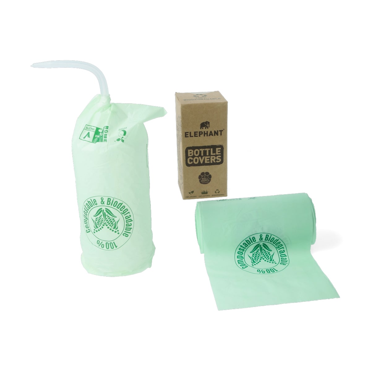 Elephant - Washbottle Bags on a roll - Biodegradable - 12 x 20 cm - 200 pieces