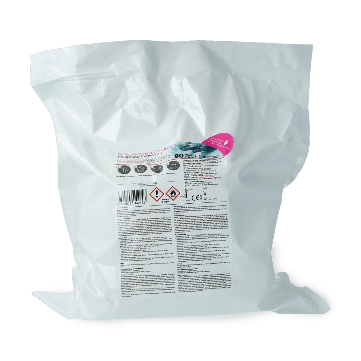 Unigloves - Desinfektionstücher Plus Soft - Lemon Fresh - 90 Blatt