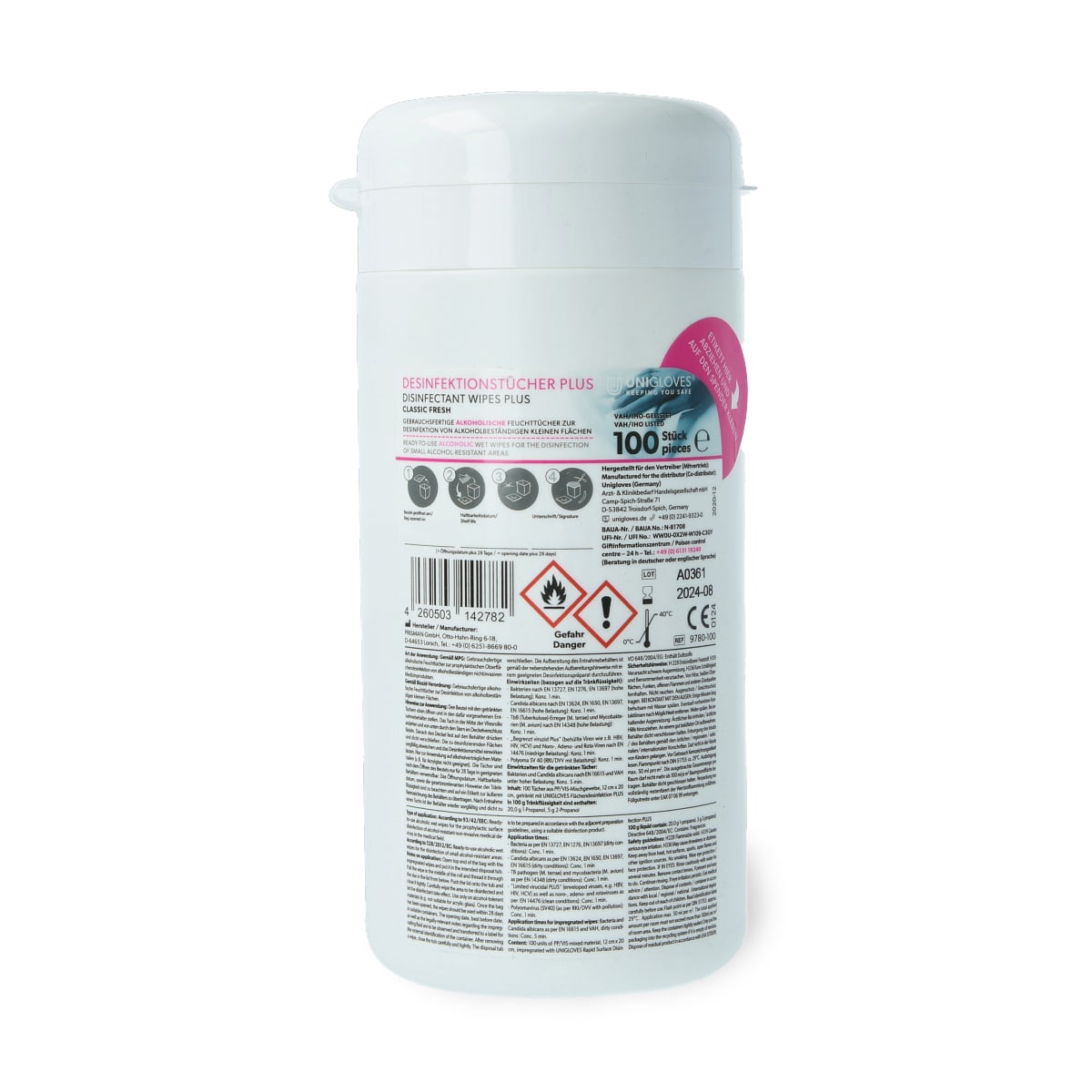 Unigloves - Desinfektionstücher Plus - Classic Fresh - Dose - 100 Stück