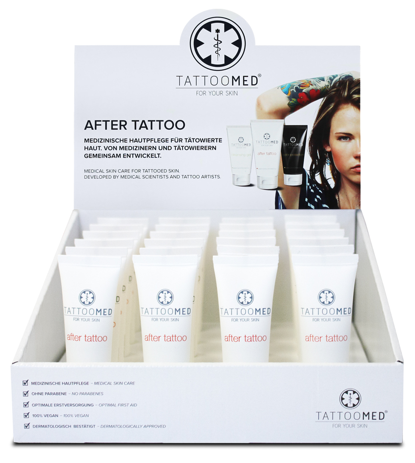 TATTOOMED - after tattoo 24x 25 ml - Tischaufsteller