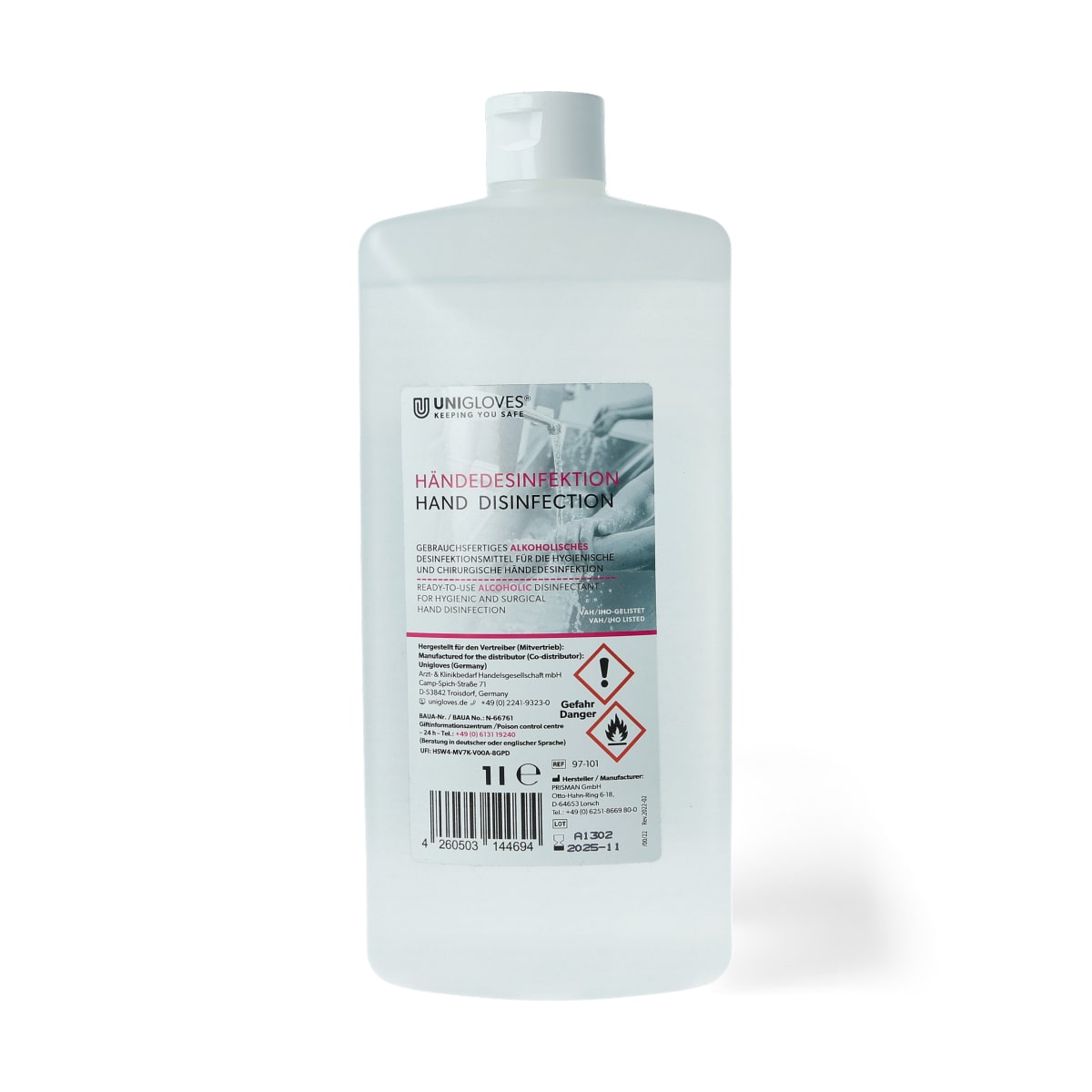 Unigloves - Skin and hand disinfection Contents: 1 litre