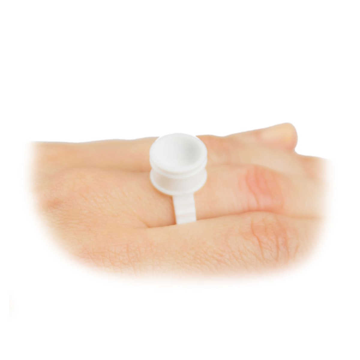 Colour finger ring - white - 100 pcs. Diameter: 14 mm