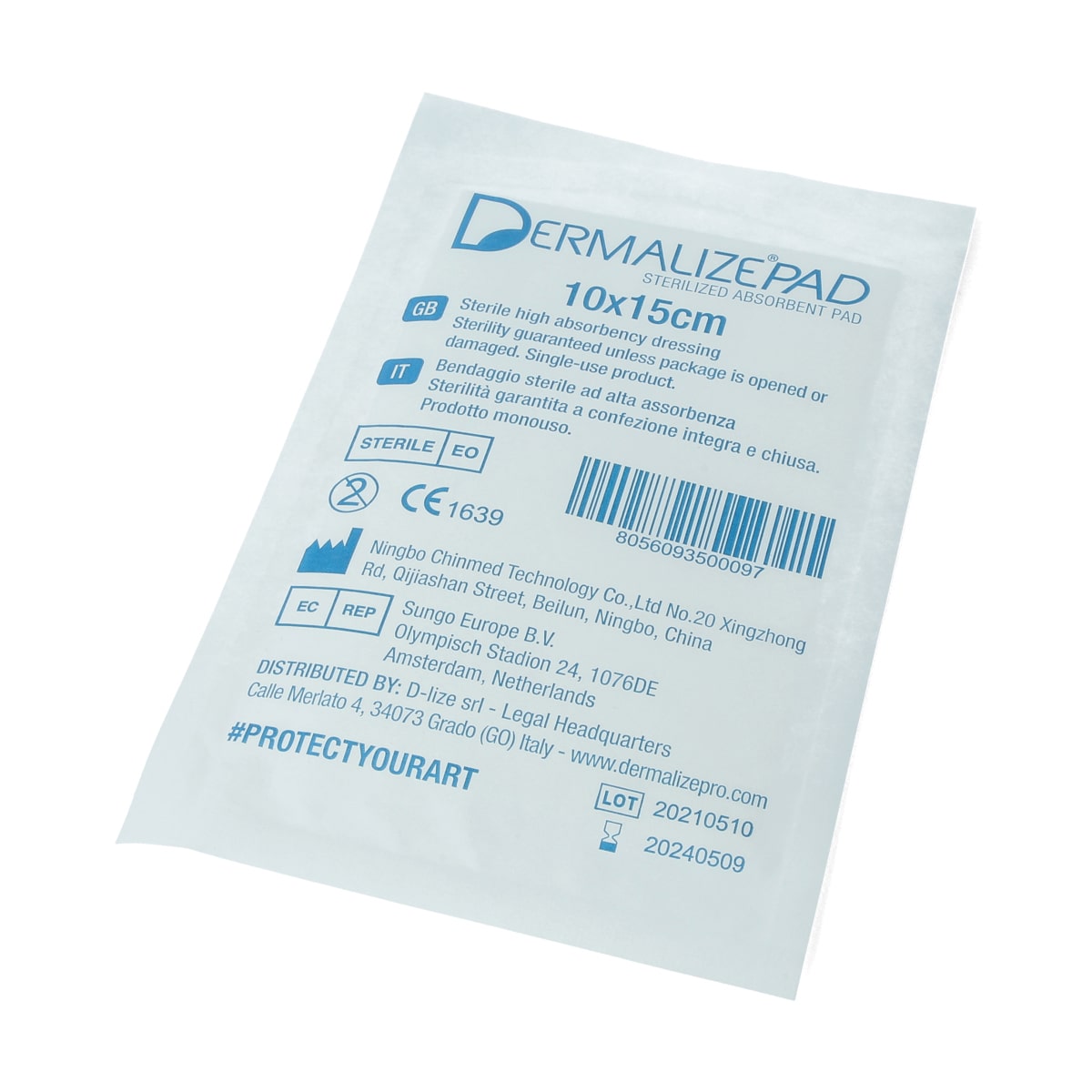 Dermalize - Sterilised pads - Box with 100 pieces Size: 10 x 15 cm