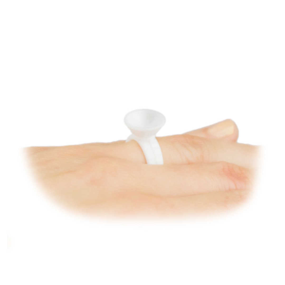 Colour finger ring - white - 100 pcs. Diameter: 12 mm