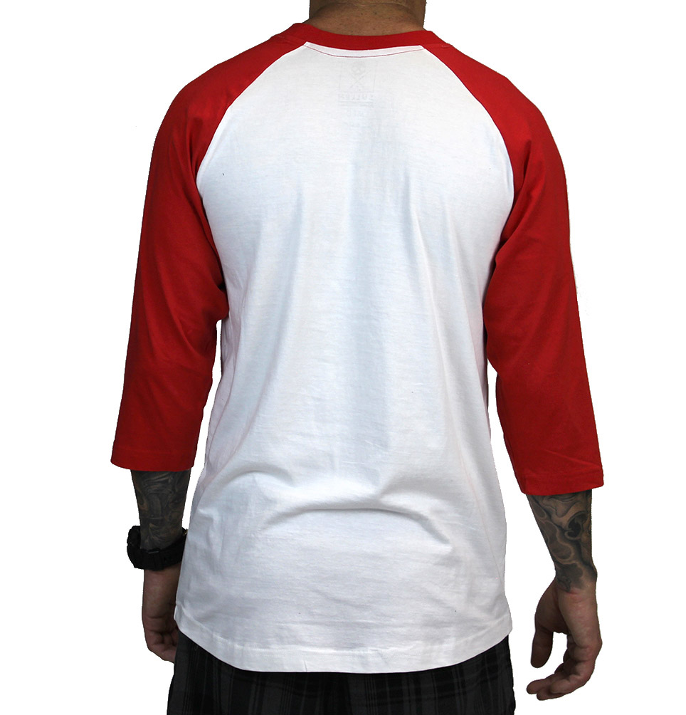 Sullen Clothing - ROMAN TIGRESS RAGLAN WHT/RED Size M