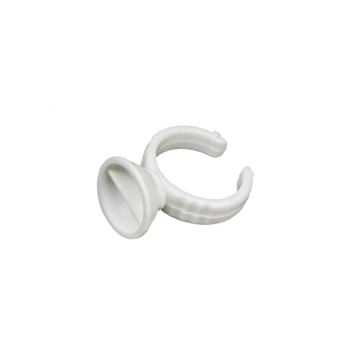 Colour finger ring - 2 chambers - 11 mm - white - 100 pcs.